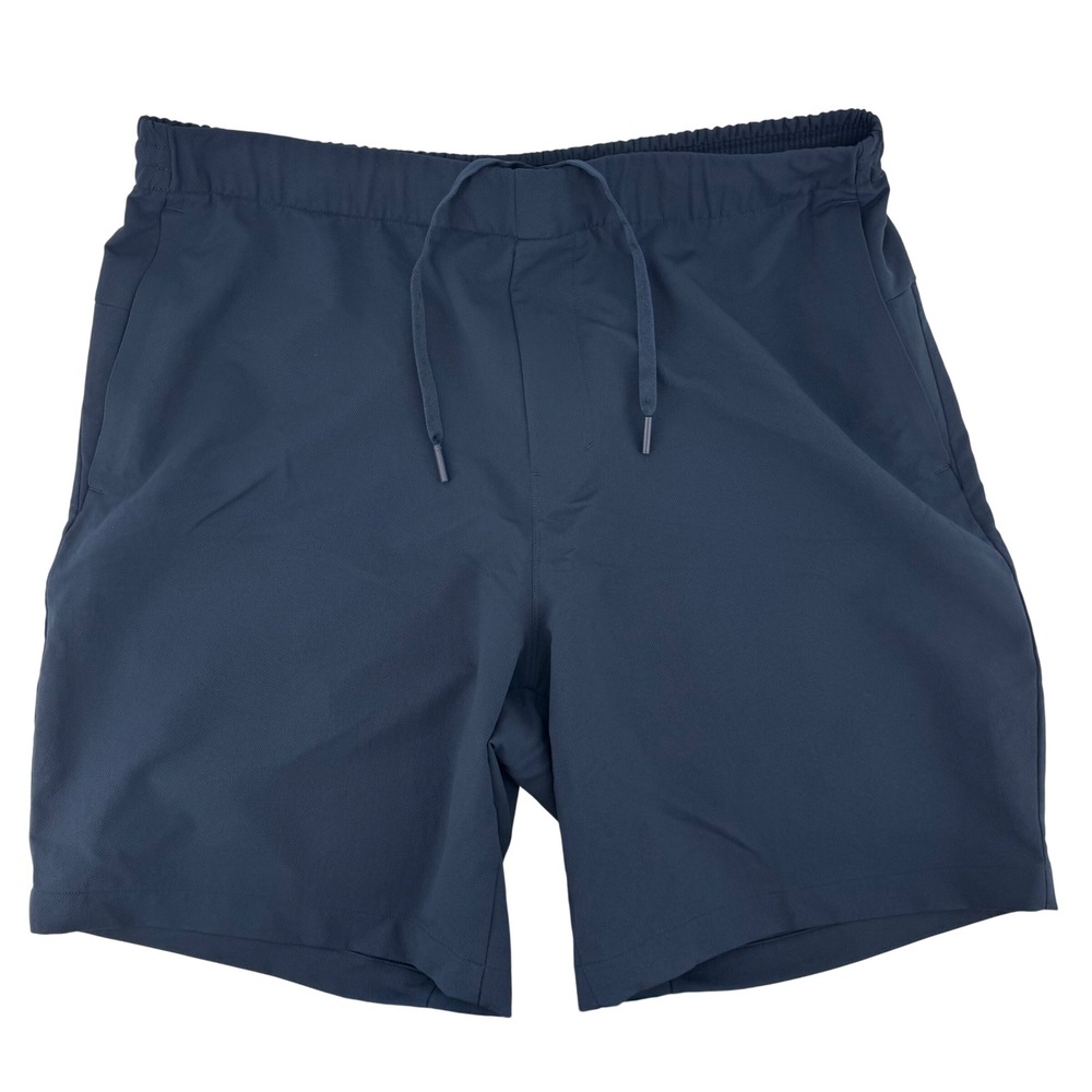 Lululemon Mens Commission Short 7 Navy Blue Elastic Waist Drawstring LM7BG2S L